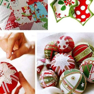 Cómo hacer bolas de Navidad de patchwork