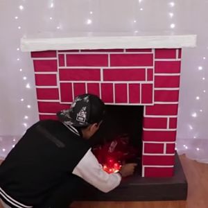 como hacer una chimenea para Navidad