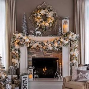decoración navideña de chimeneas