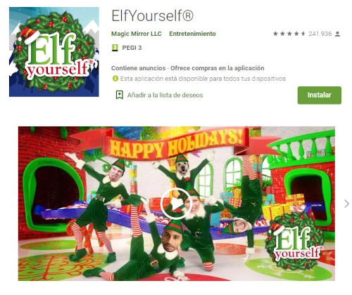 App Elfyourself para felicitaciones de Navidad virtuales