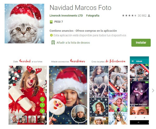 App Marcos Foto para felicitaciones de Navidad virtuales