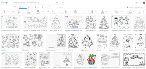 Imágenes de Navidad para imprimir y colorear en Google