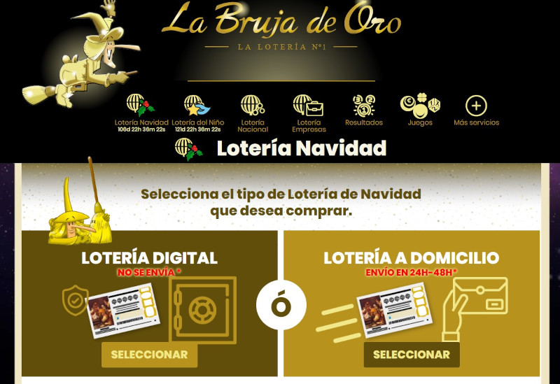 Comprar Lotería de Navidad Online en La Bruja de Oro